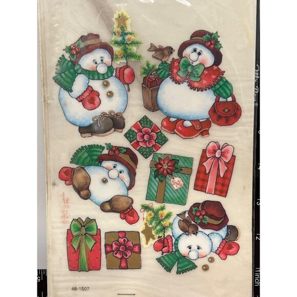 48-1507 SHOPPING SPREE Provo Craft SNOWMAN Rub-on Transfer Stickers CHRISTMAS - Picture 2 of 3